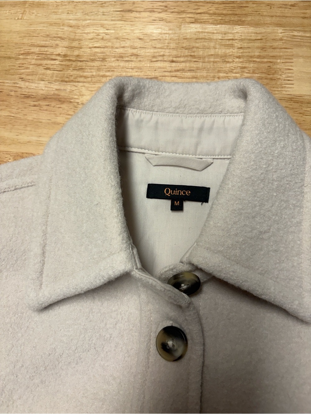 Quince Women's Light Cream Wool Pea Coat